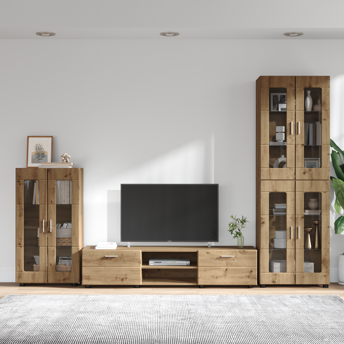 TV Cabinet Set FLORIN 3 pcs Artisan Oak Engineered Wood