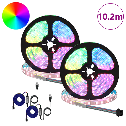LED Strip 2 pcs Black and Transparent 5100 mm