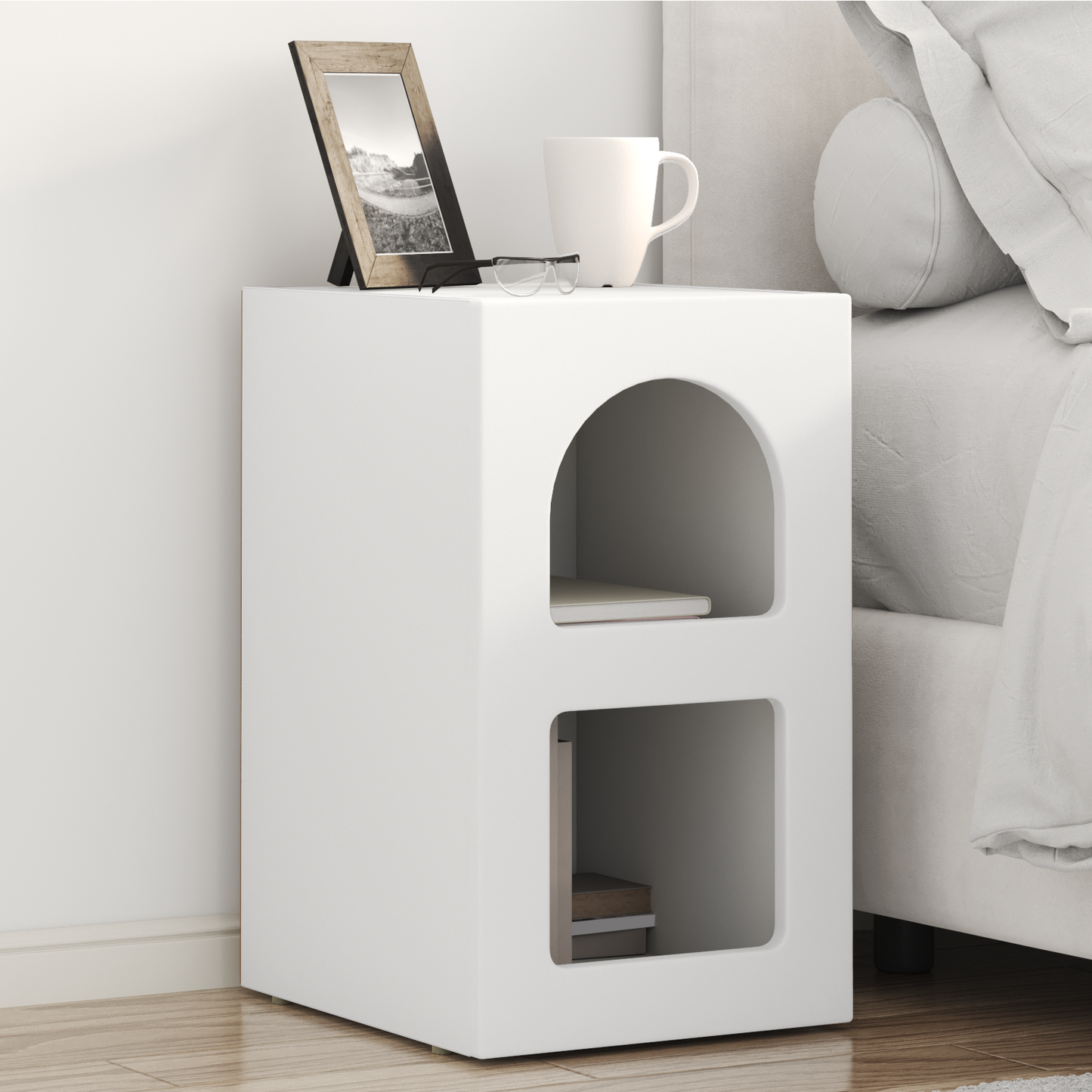 Bedside Table 2 pcs White 29.5 x 33.5 x 50 cm Engineered Wood