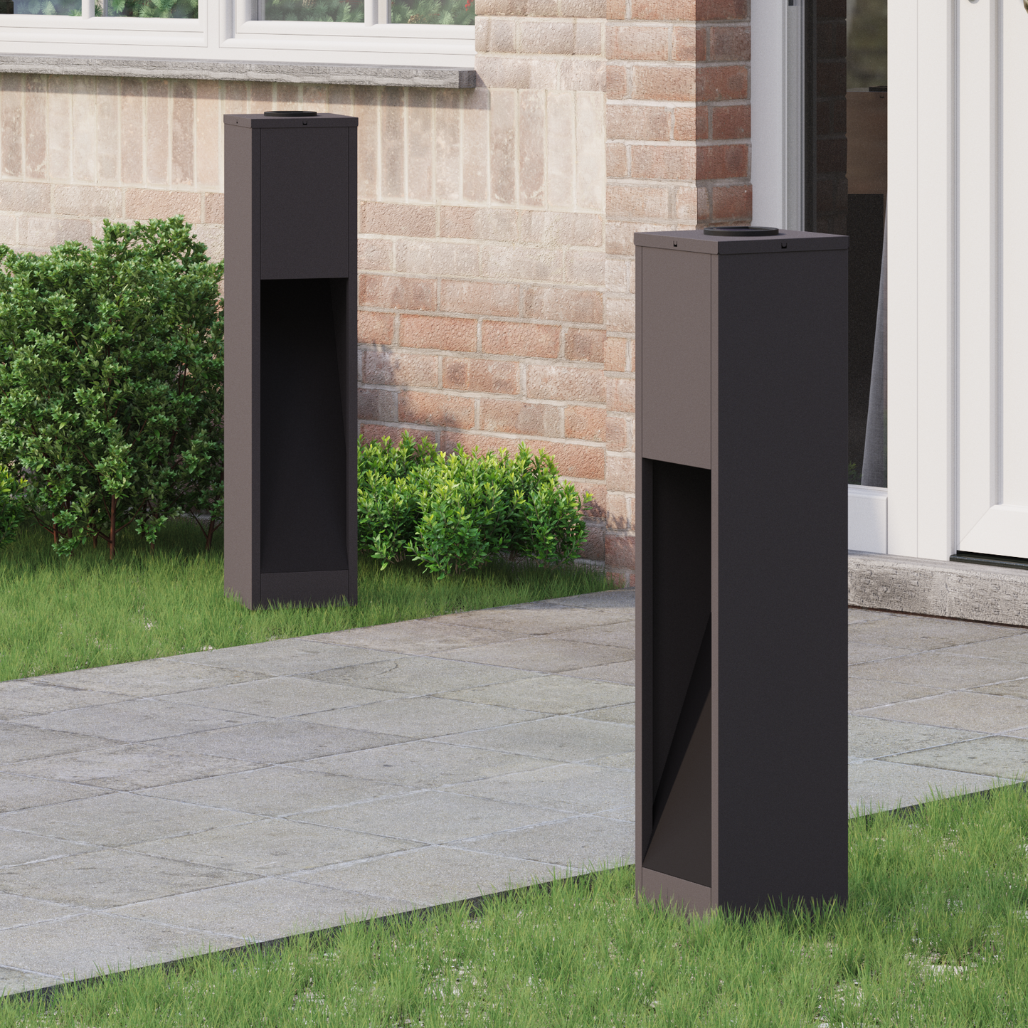 Solar Led Pathway Light 2 pcs Black Cold Rolled Steel