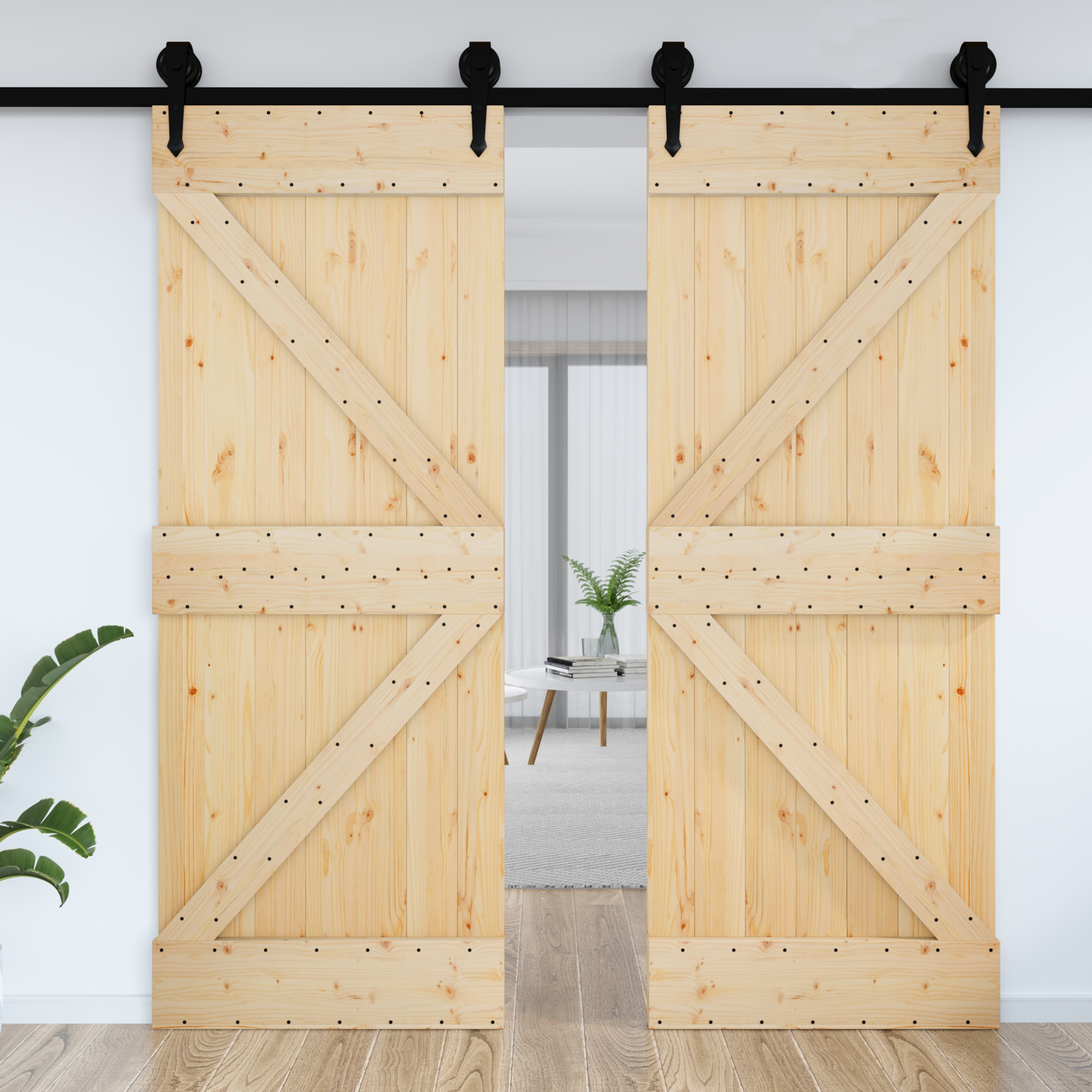 Door NARVIK Natural 95 x 210 cm Solid Pine Wood