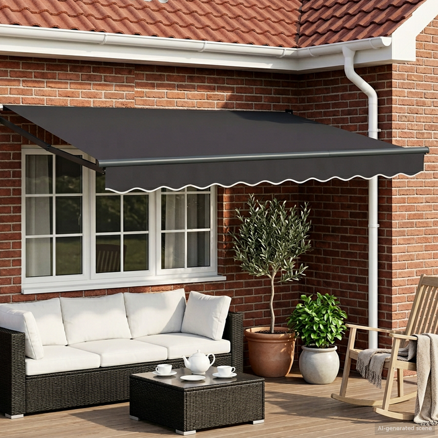 Electric Retractable Awning Anthracite 2.5 x 2 m