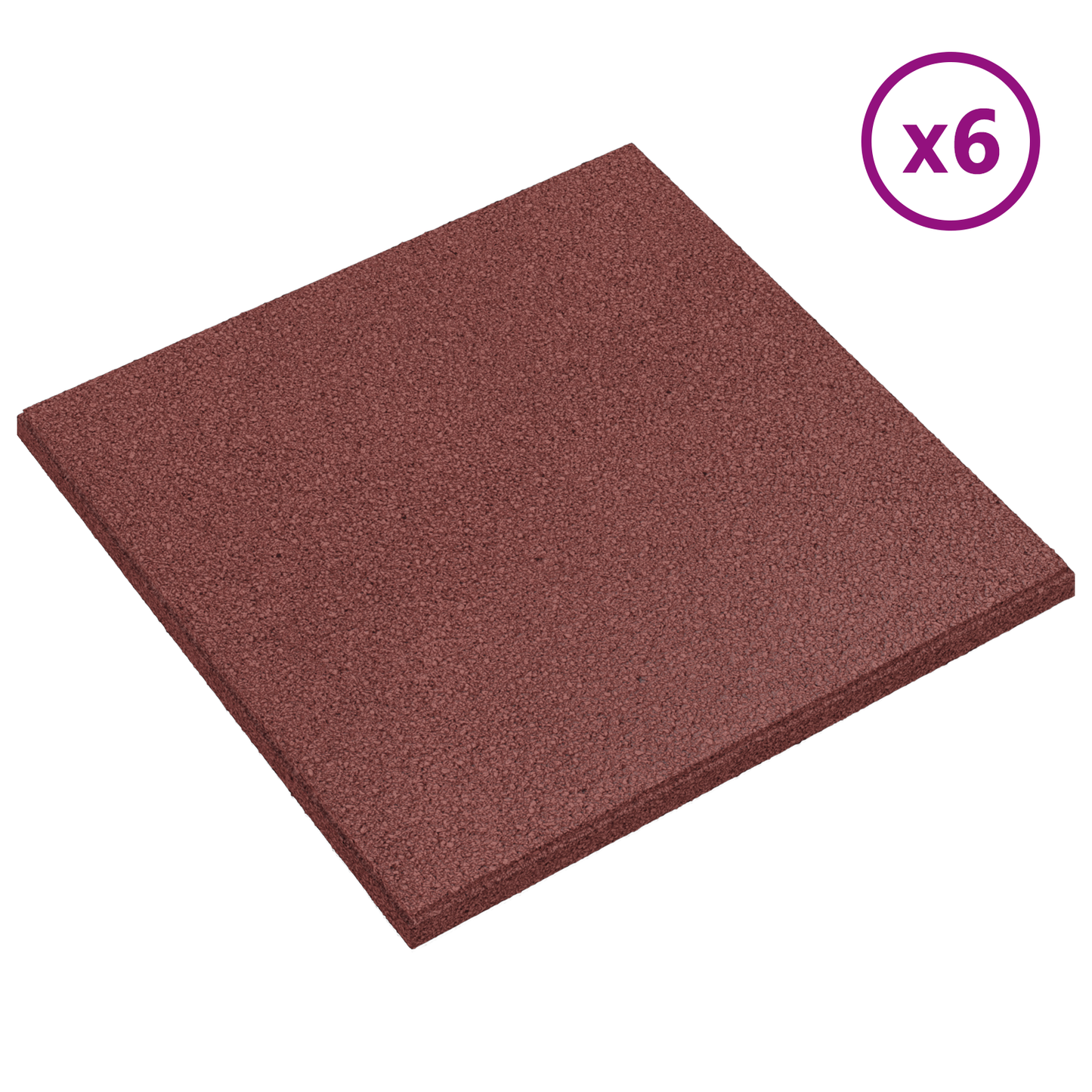 Fall Protection Tiles 12 pcs Red 50 x 50 cm Rubber