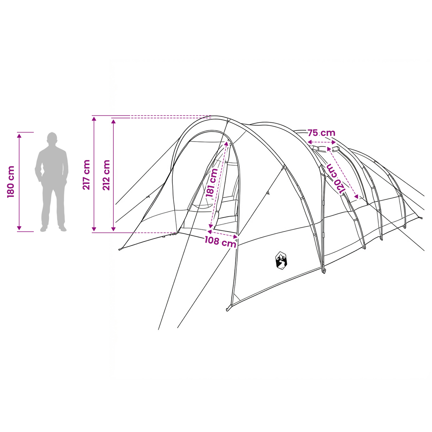 Tunnel Tent Blue 560 x 395 x 212 cm