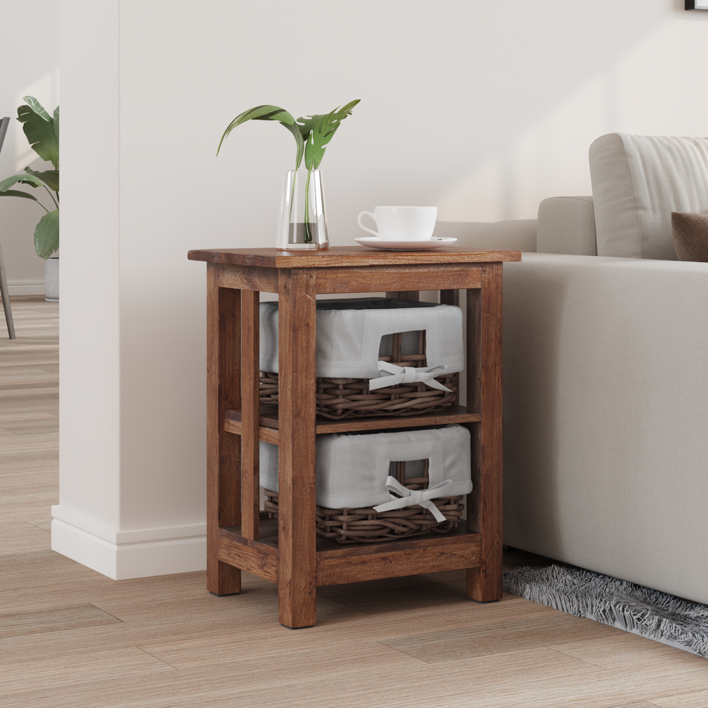 Side Table Brown 38 x 28 x 50 cm Solid Mahogany wood