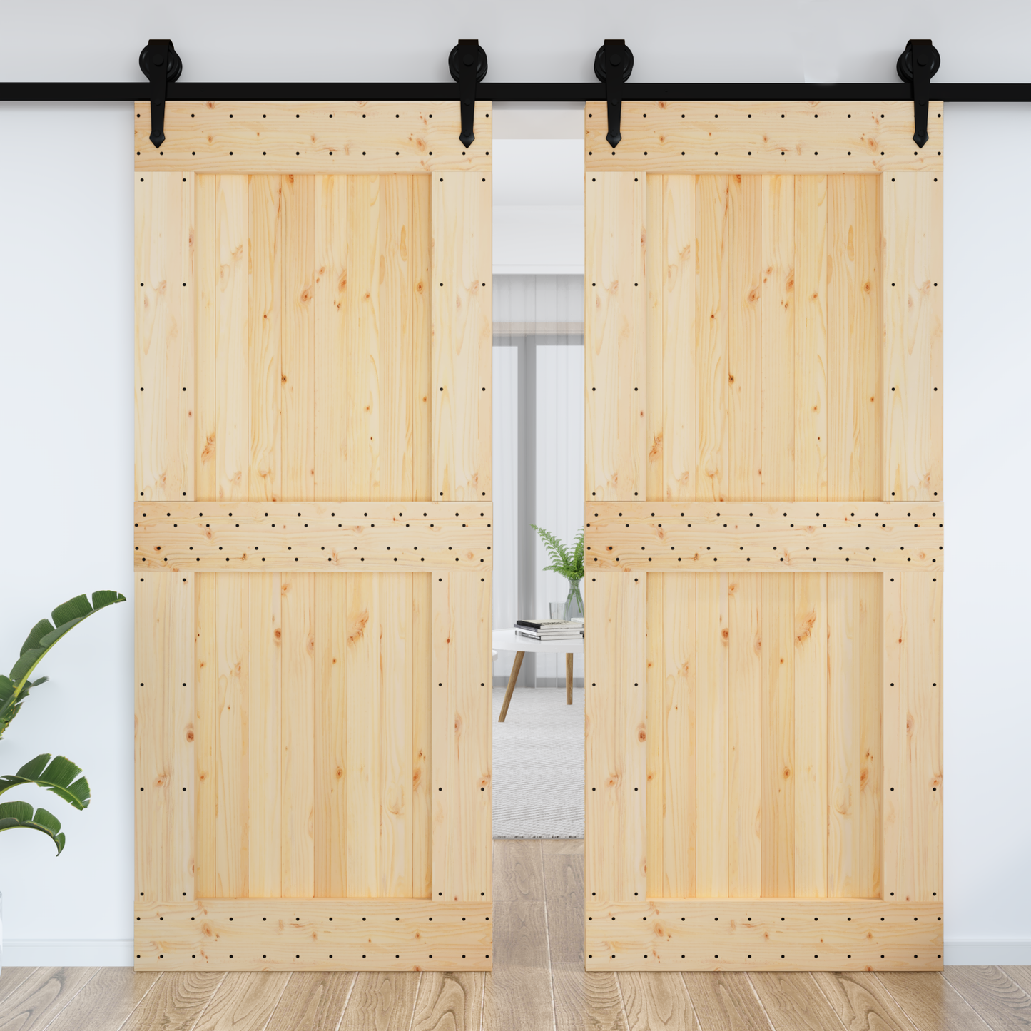 Door NARVIK Natural 95 x 210 cm Solid Pine Wood