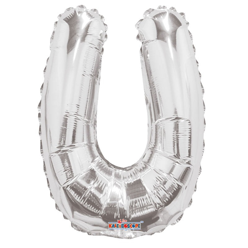 14" Silver Letter U Balloon