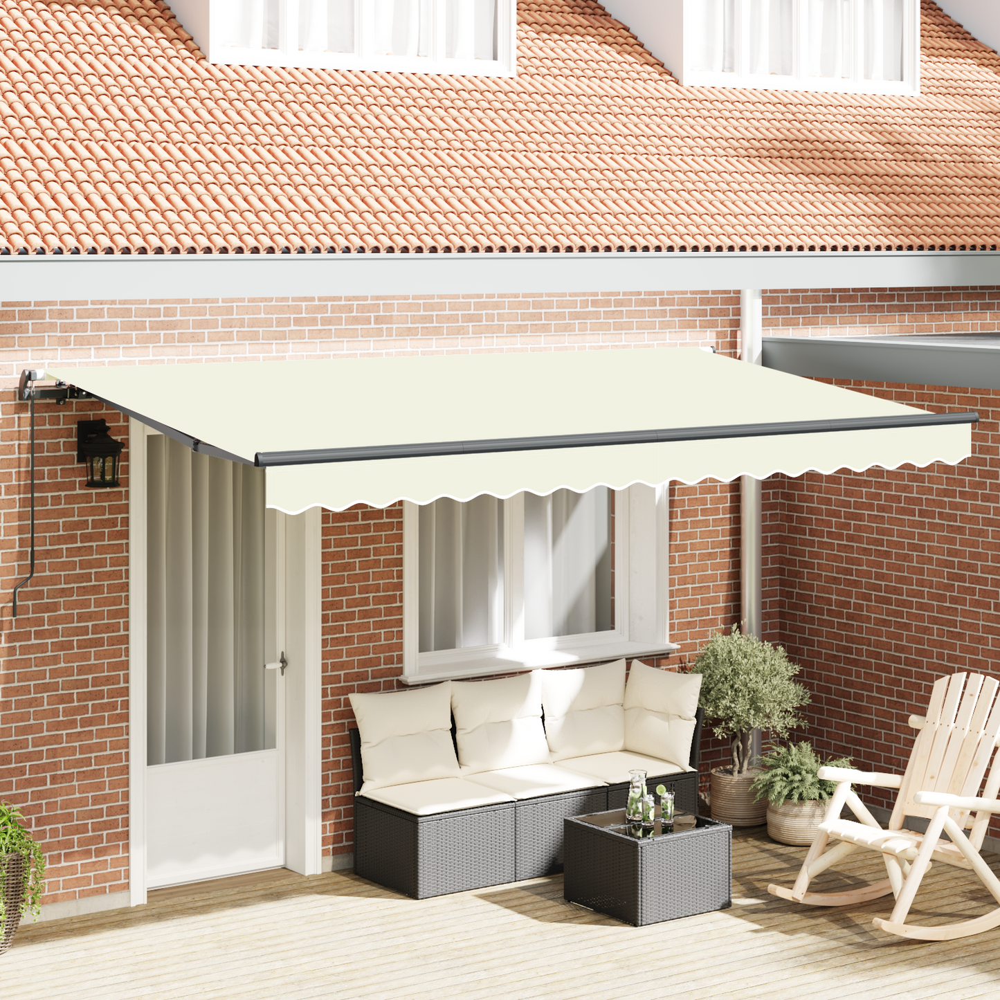 Retractable Awning Cream 400 x 200 cm Fabric