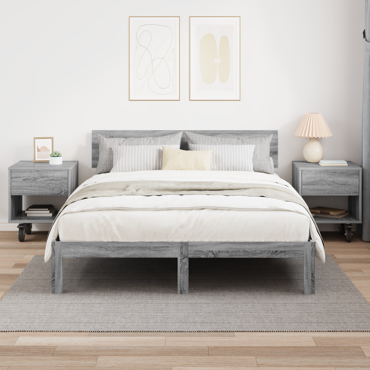 Bedside Table 2 pcs Grey Sonoma 40.5 x 40 x 48 cm