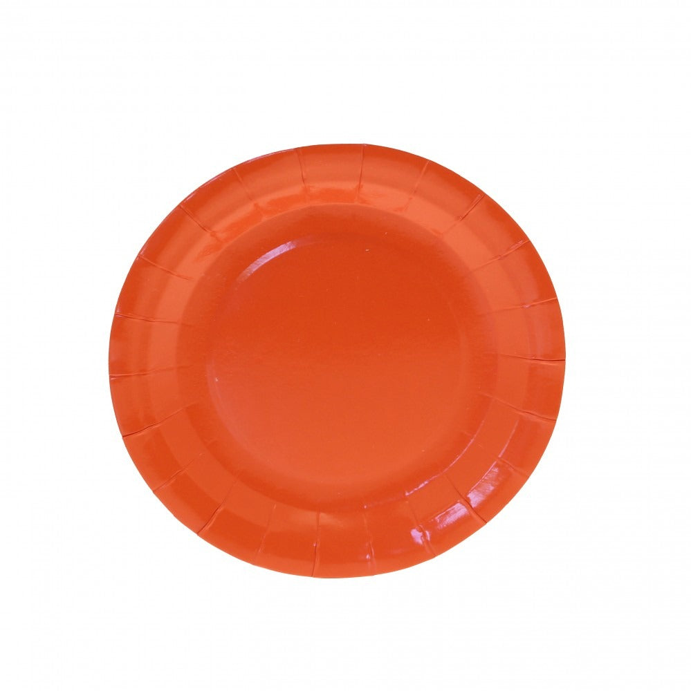 7 Inch Orange Paper Plates Pack of 8