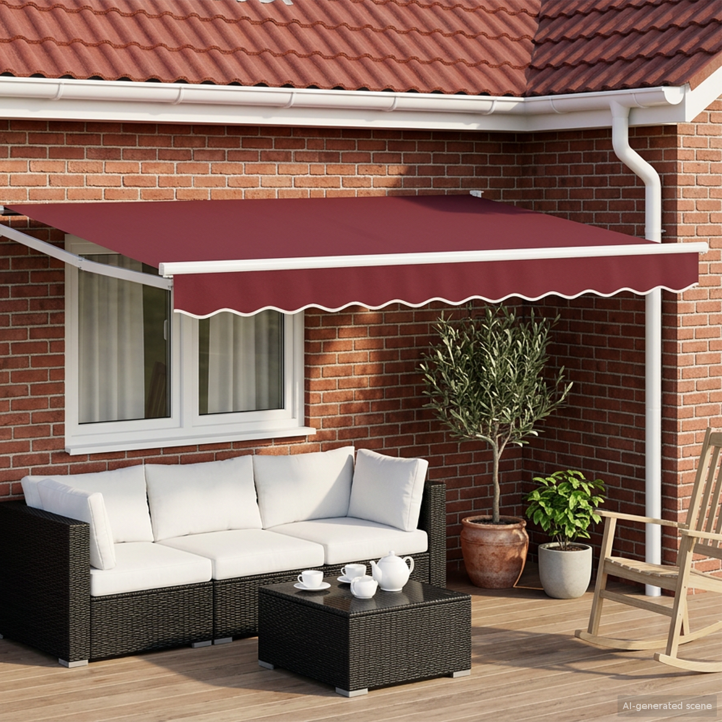 Manual Retractable Awning with LEDs 3 x 2.5 m