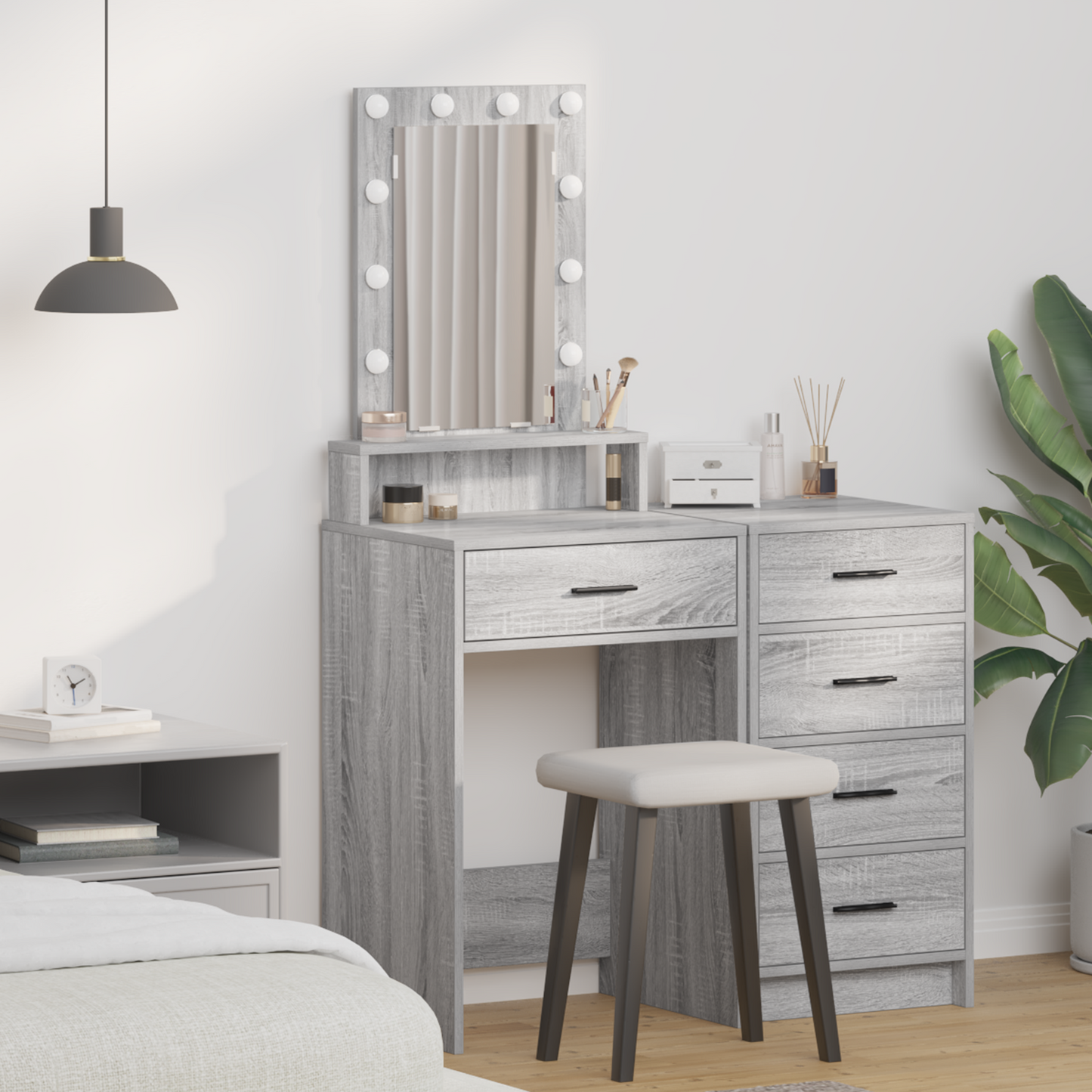 Dressing Table Grey 50 x 41 x 140 cm Engineered Wood