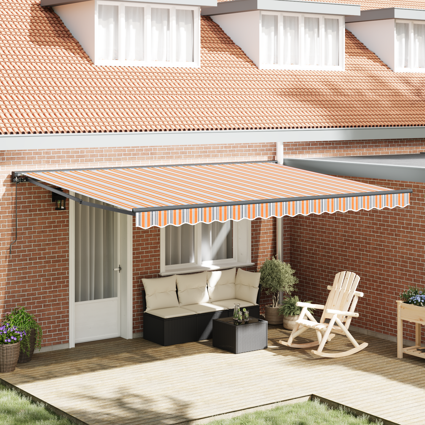 Awning Frame Blue and Orange 450 x 300 cm