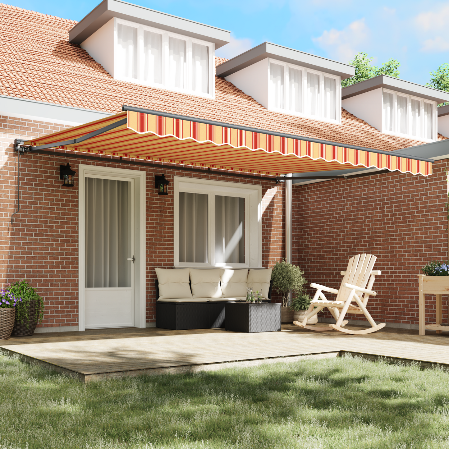 Awning Frame Multicolour 450 x 300 cm Polyester with PU coating