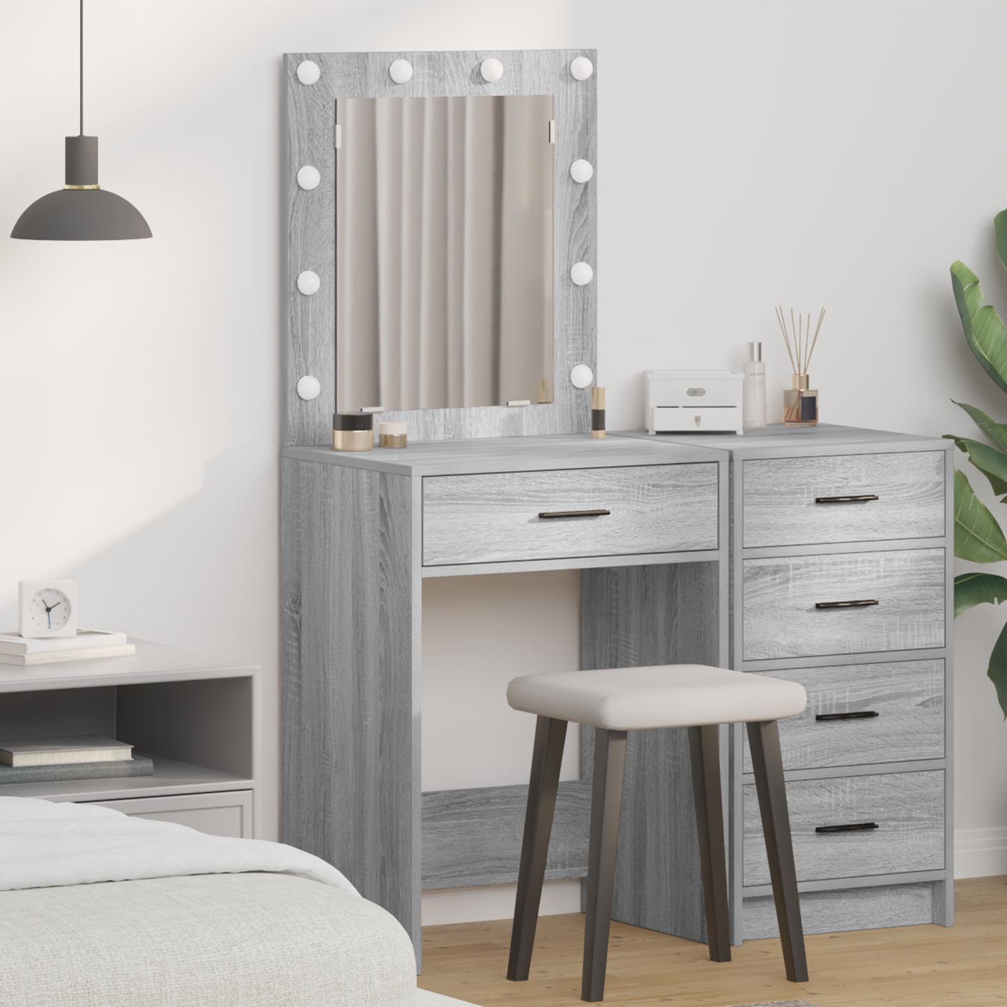 Dressing Table Grey Sonoma 50 x 41 x 135 cm Engineered Wood