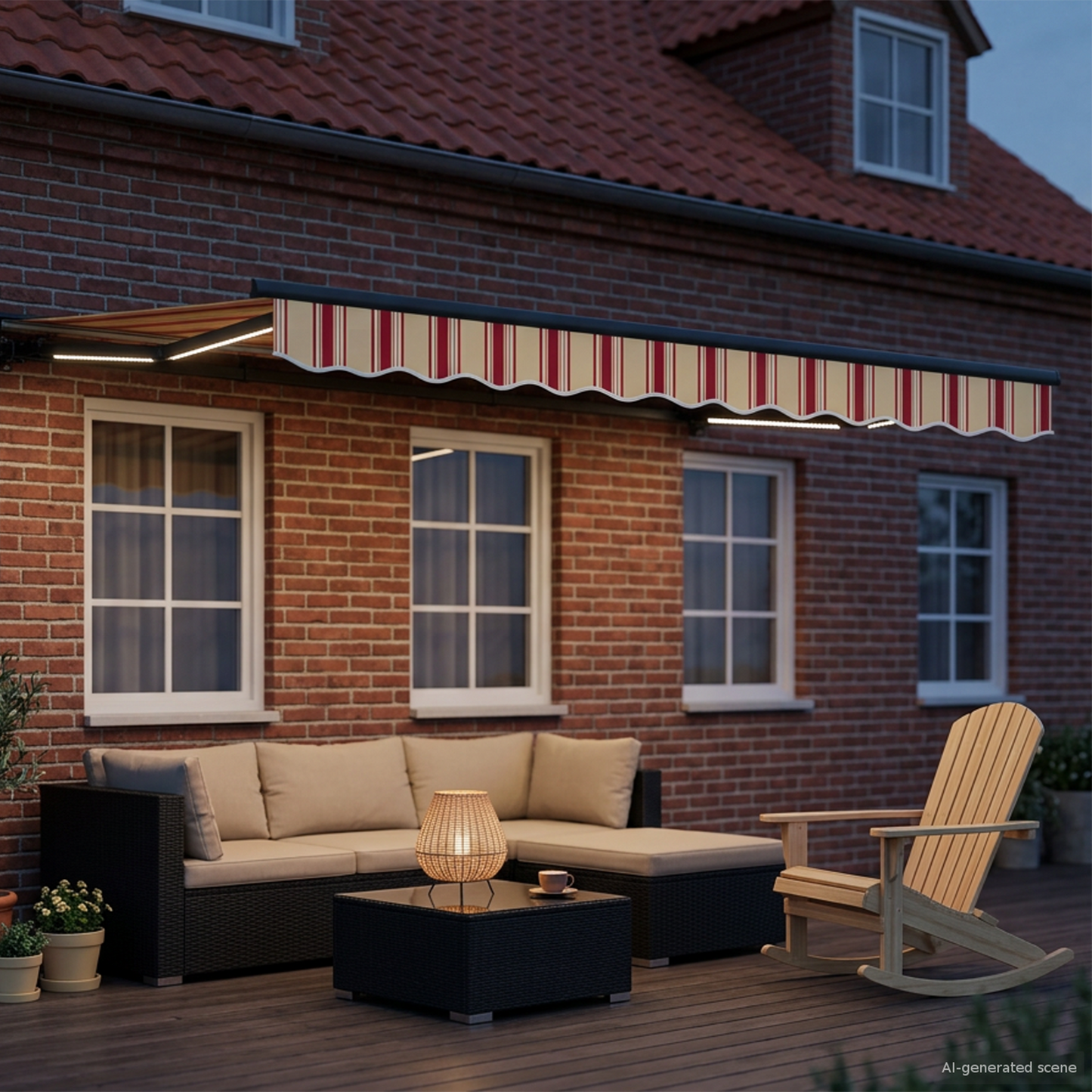 Manual Awning Frame with LEDs 3.5 x 2.5 m