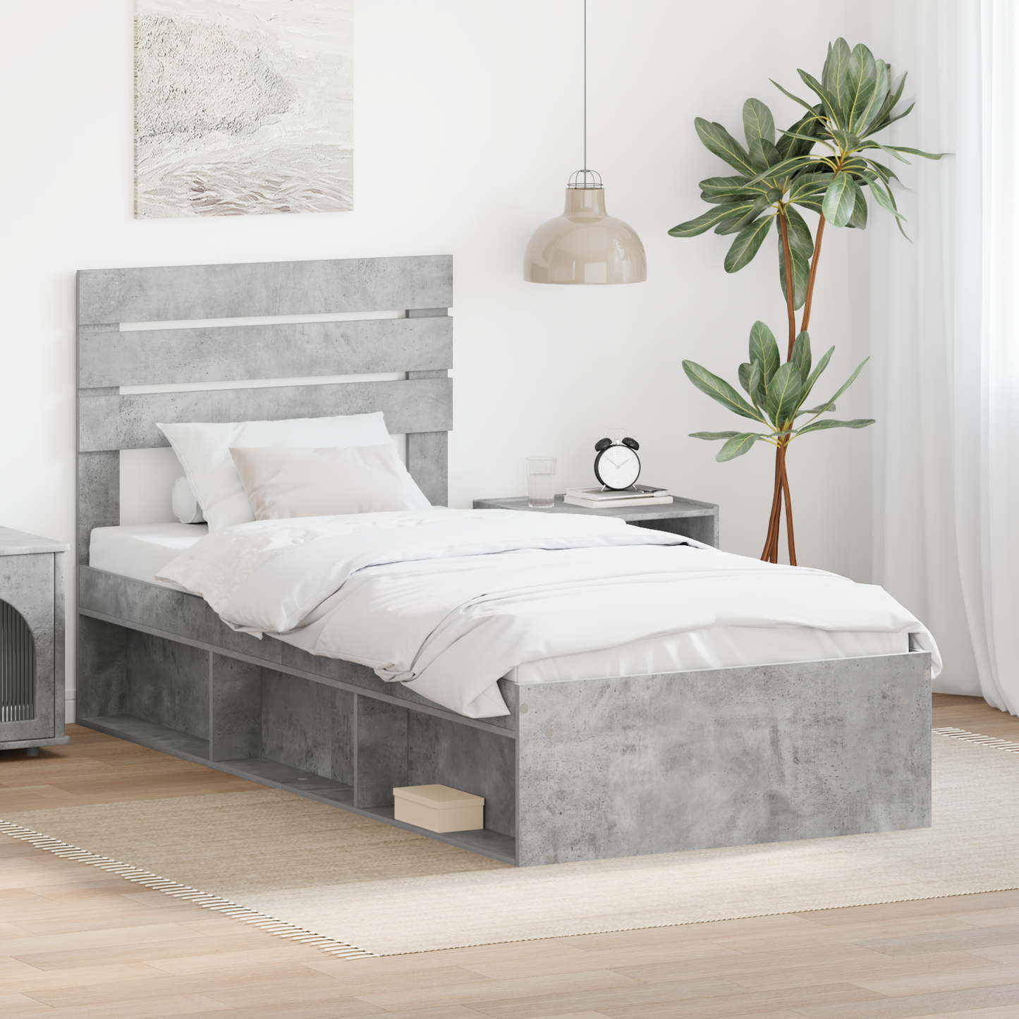 Bed Frame Concerte Grey 90 x 190 cm Solid Pine Wood
