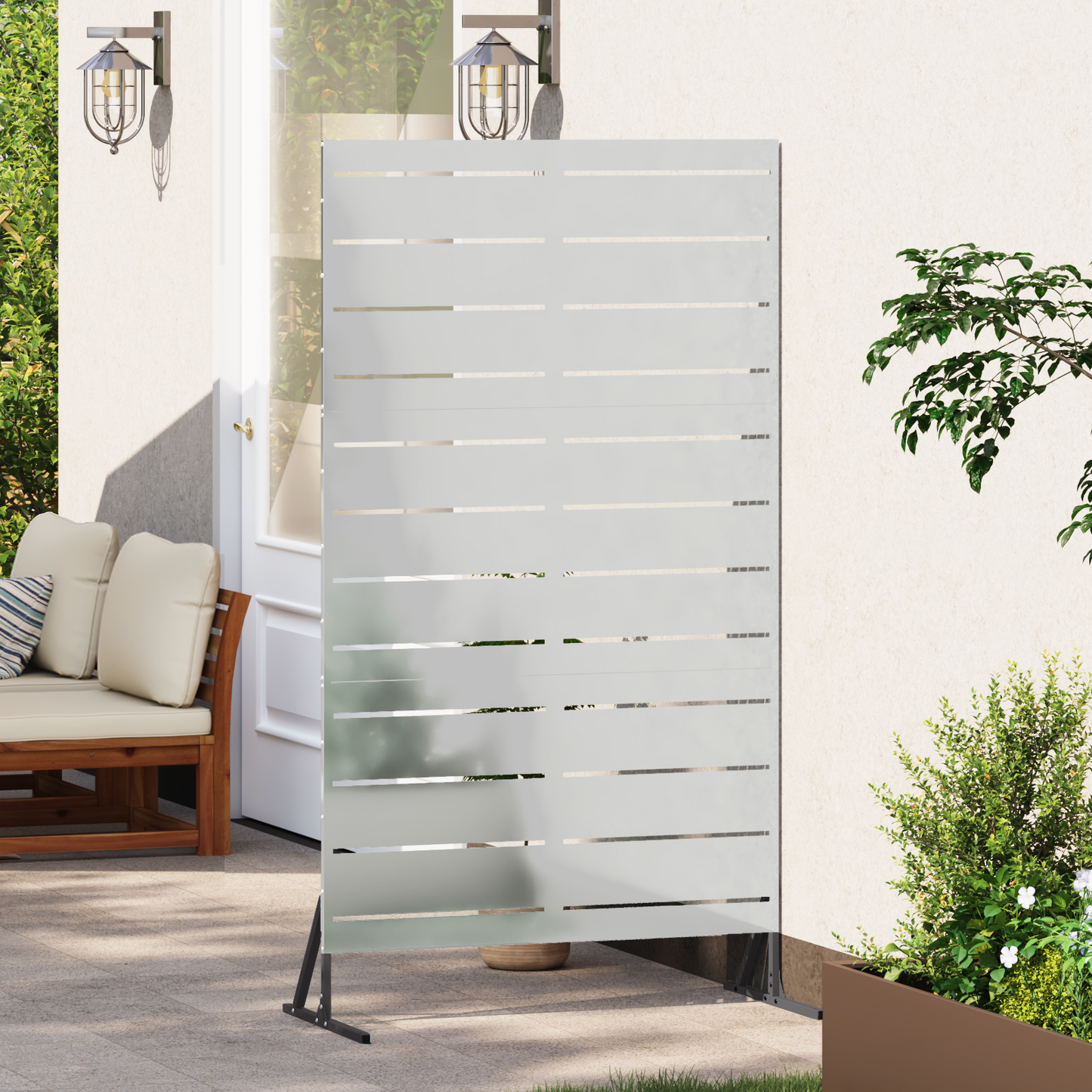 Privacy Screen Grey 100 x 50 x 180 cm Steel