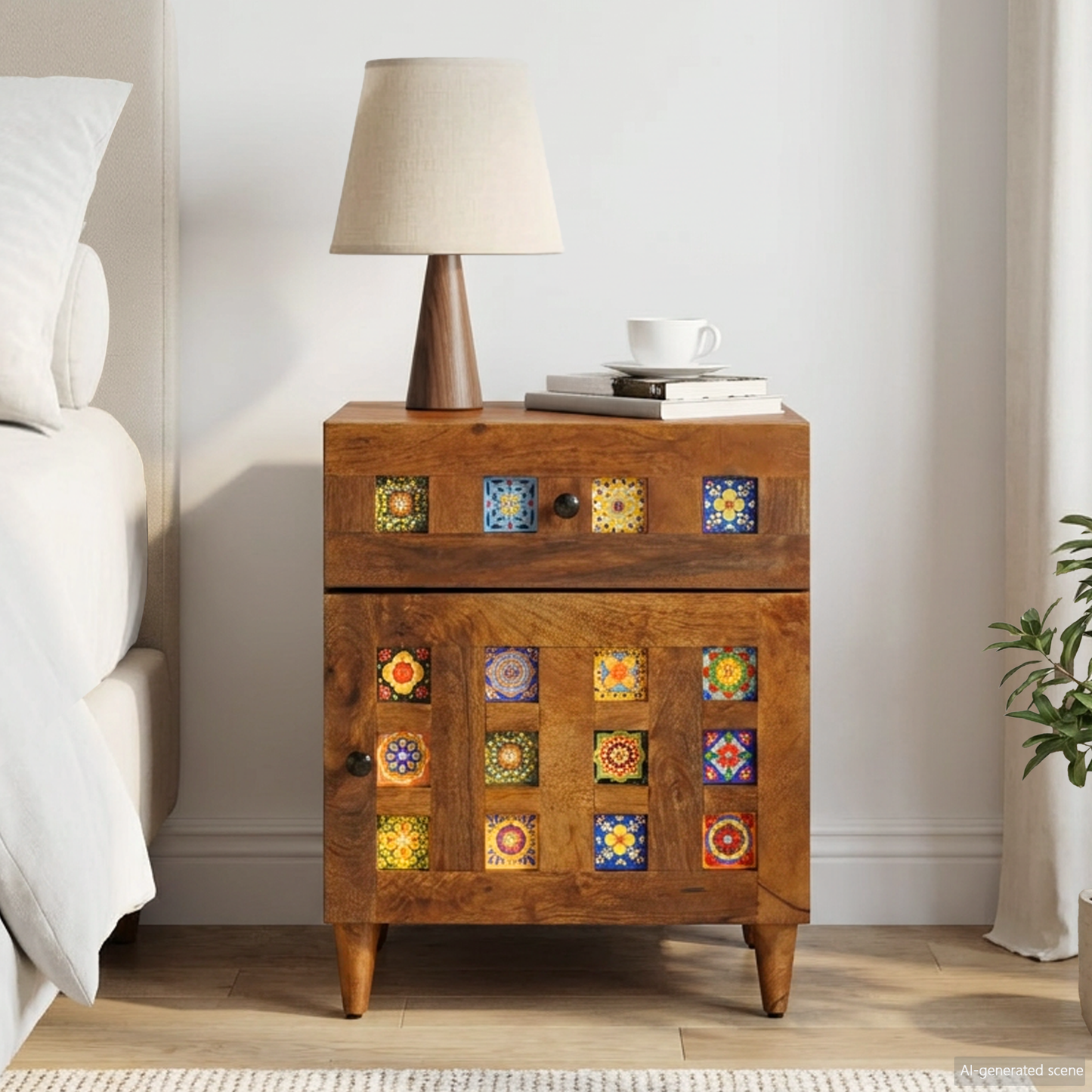 Bedside Cabinet Brown 50 x 33 x 60 cm Solid Mango Wood