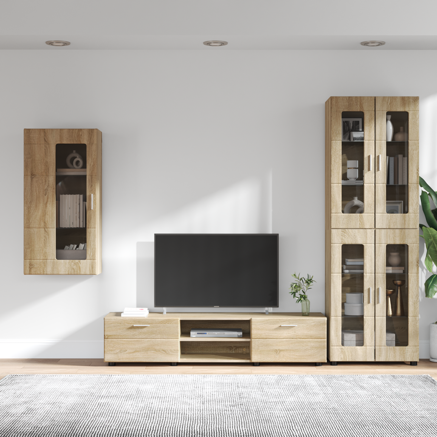 TV Cabinet Set FLORIN 3 pcs Sonoma Oak Engineered Wood