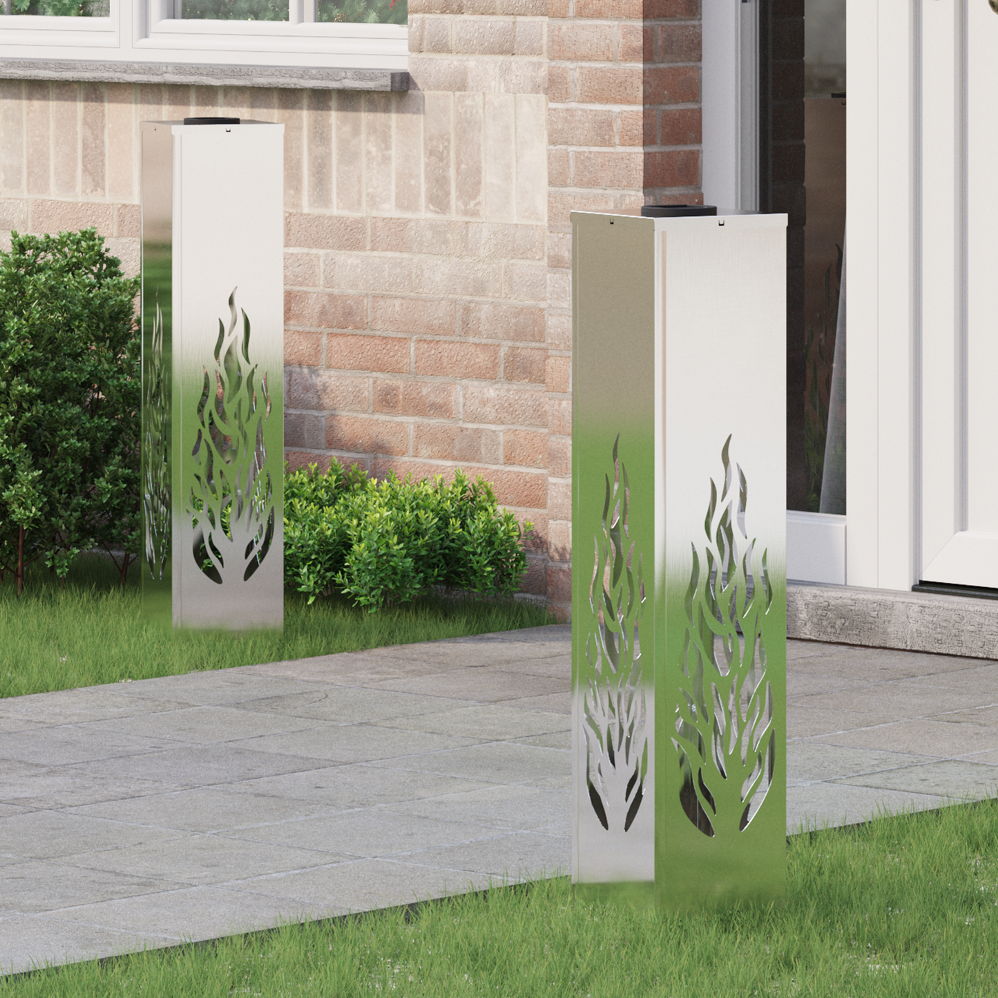 Solar LED Pathway Light 2 pcs Silver Stainless Steel