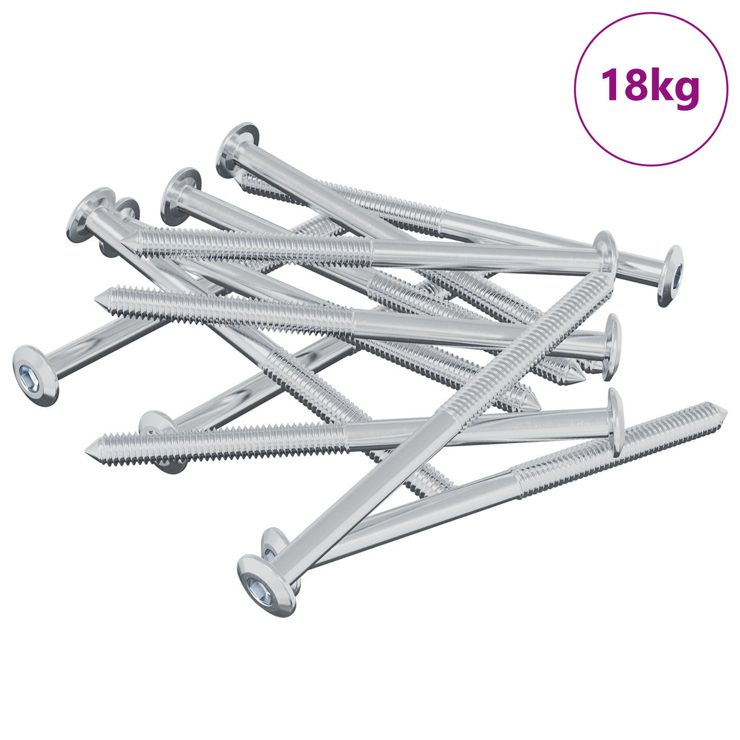 Screw 1200 pcs Silver M6 x 85 mm Steel