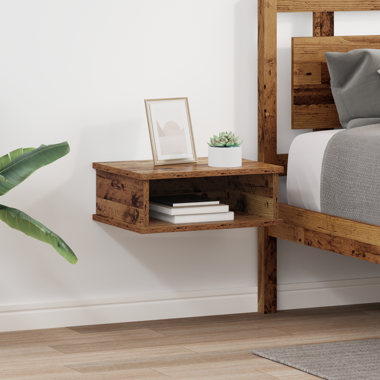 Bedside Table 2 pcs Old Wood 40 x 31 x 15 cm Engineered Wood