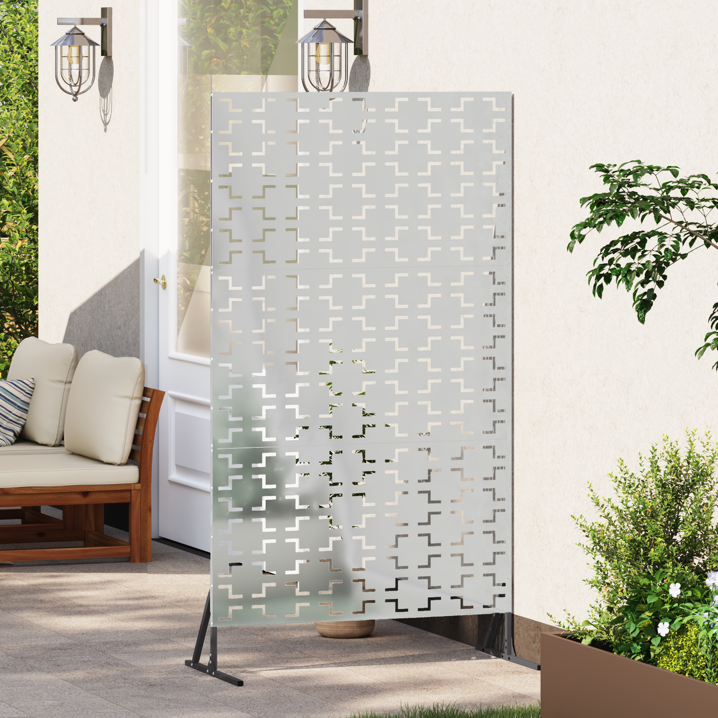 Privacy Screen Grey 100 x 50 x 180 cm Steel