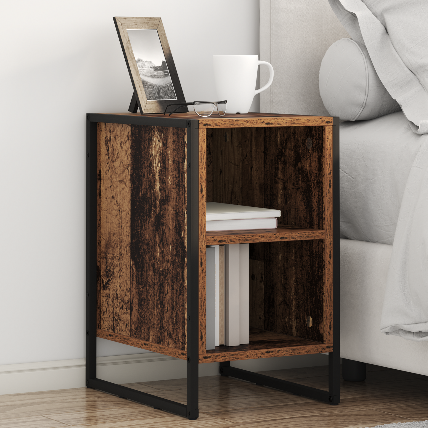 Bedside Table 2 pcs Old Wood 39.5 x 30 x 50 cm Engineered Wood