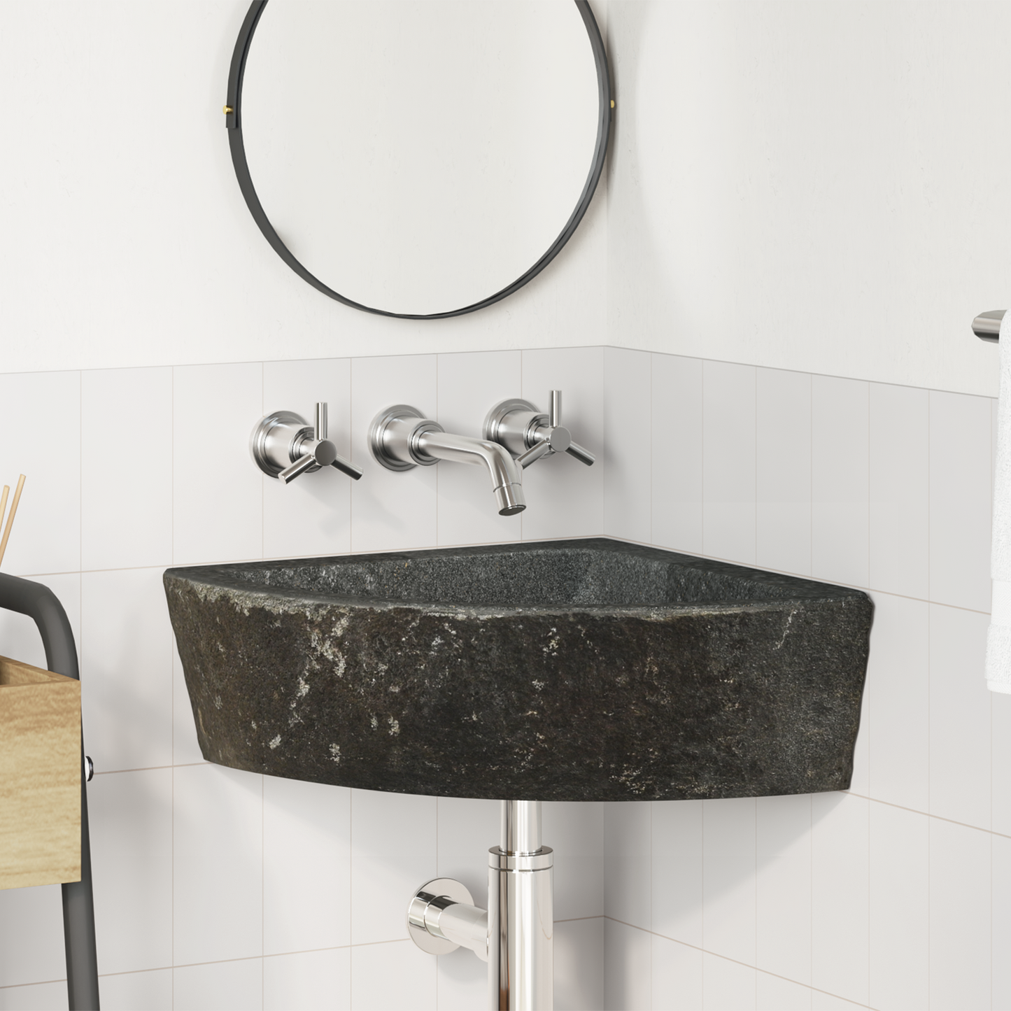 Basin Grey (38-45) x (38-45) x 12 cm River stone
