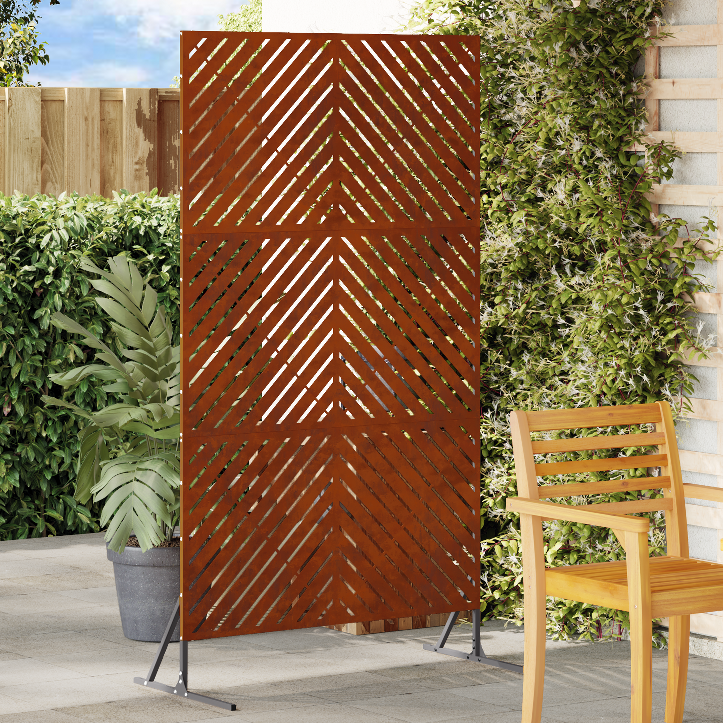 Privacy Screen 100 x 50 x 180 cm Weathering Steel Rusty