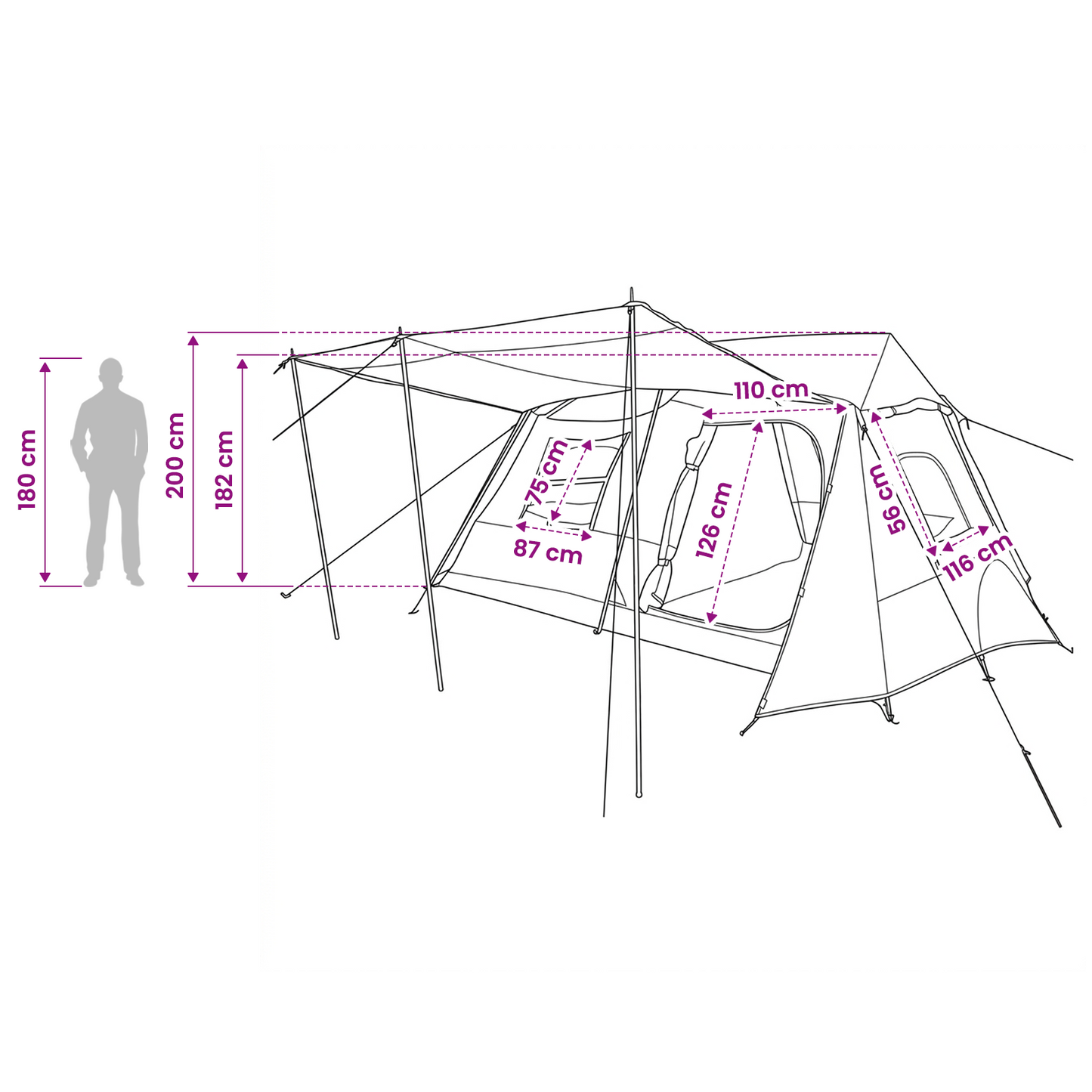 Tunnel Tent Blue 400 x 278 x 182 cm