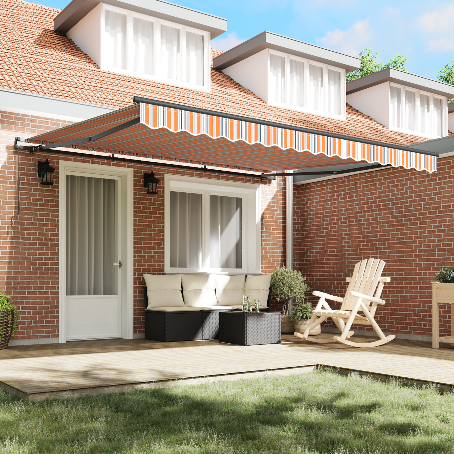 Retractable Awning Multicolour 400 x 300 cm