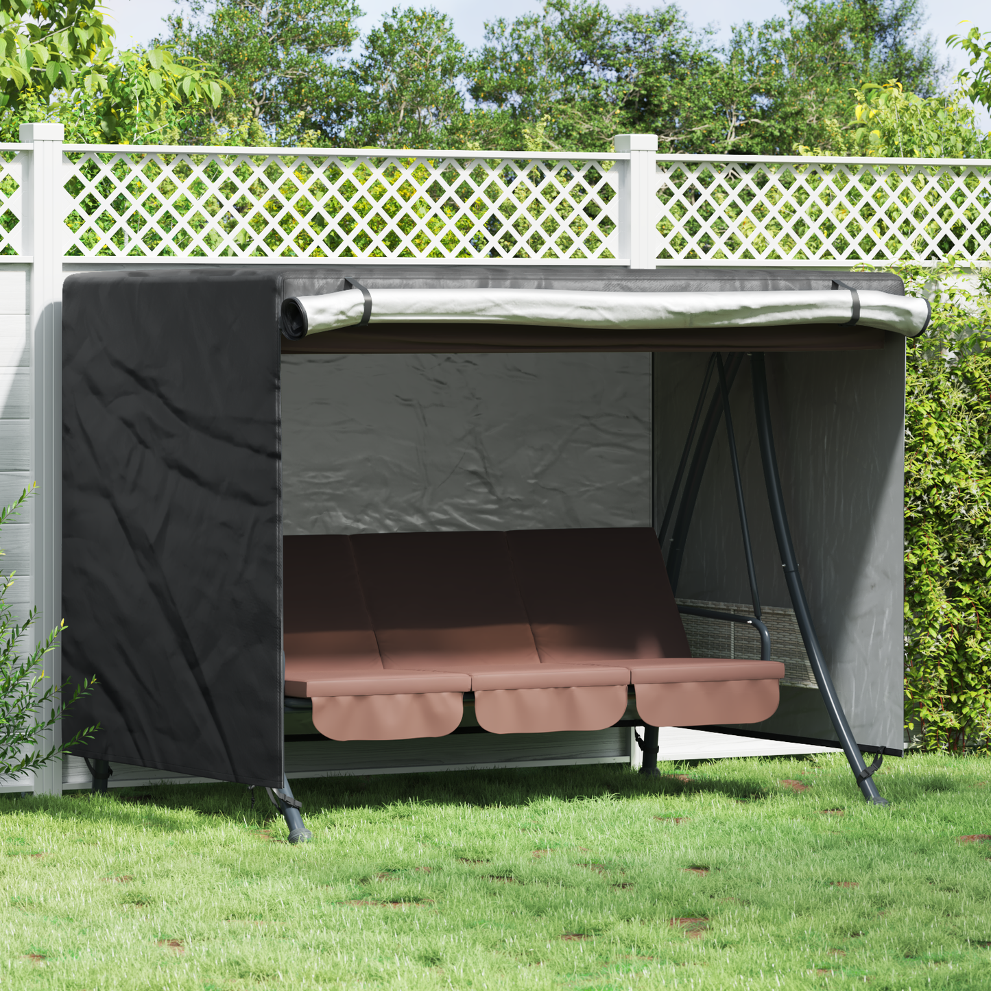 Outdoor Swing Cover Black 220 x 150 x 150 cm 600D Oxford Fbric