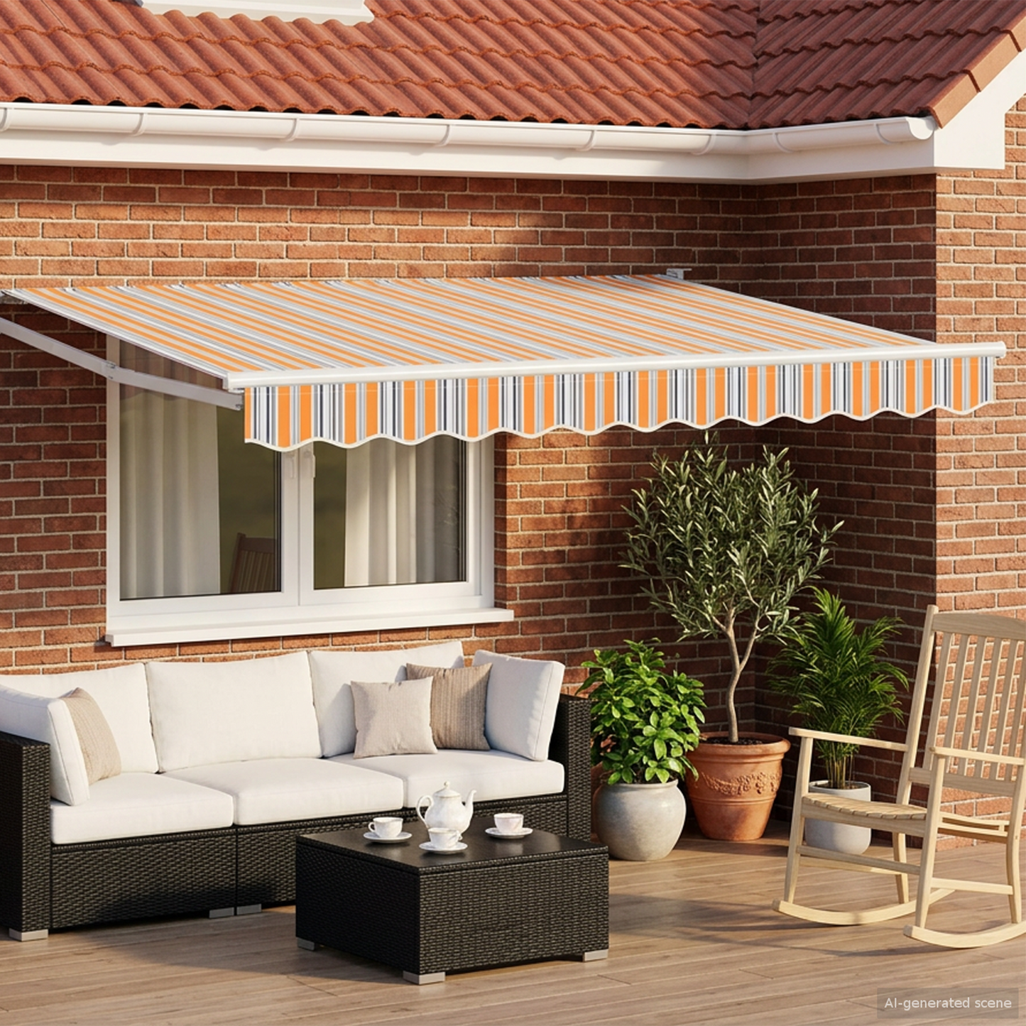 Manual Retractable Awning with LEDs 3 x 2.5 m