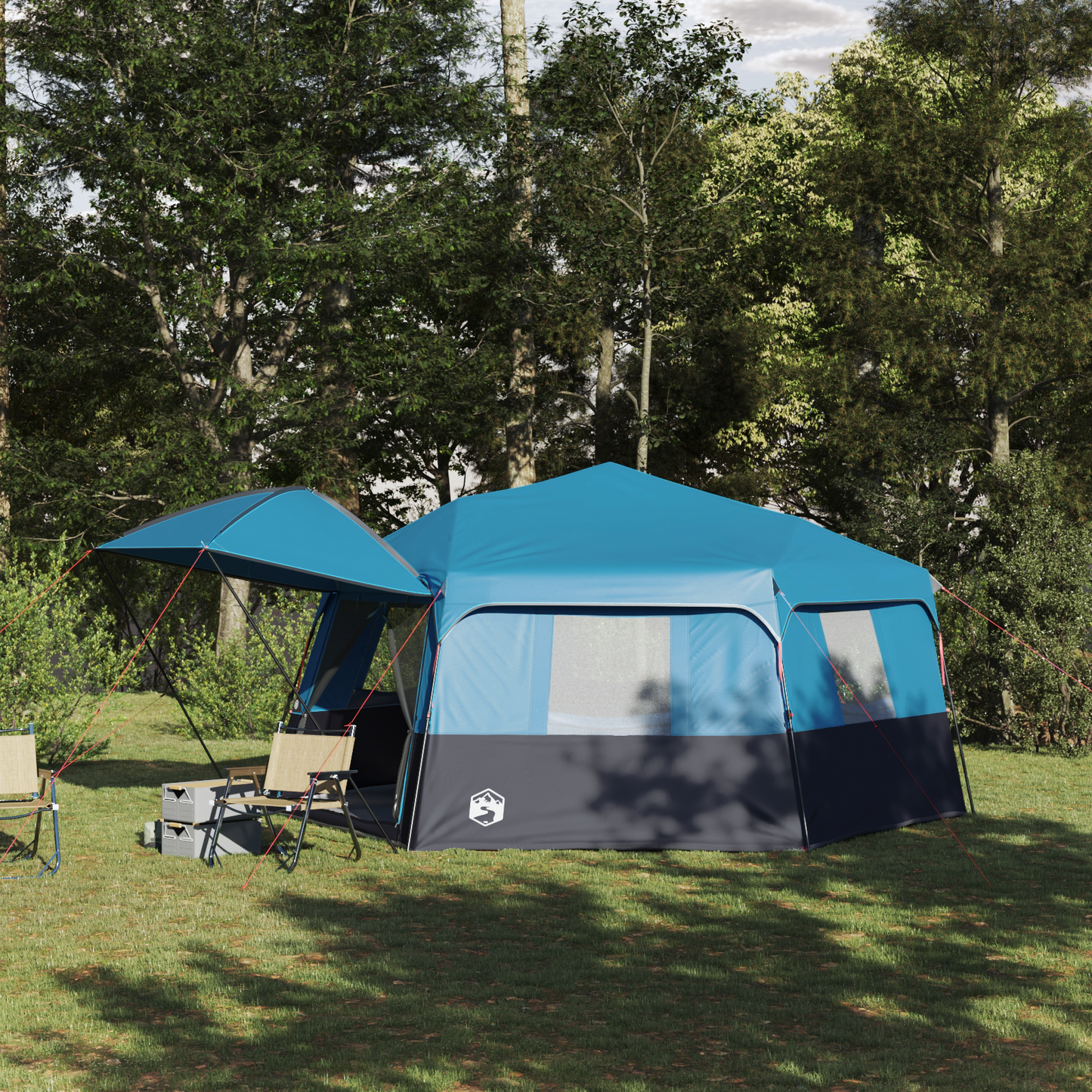 Instant Tent with Rainfly 12-Person Quick-Release Blue