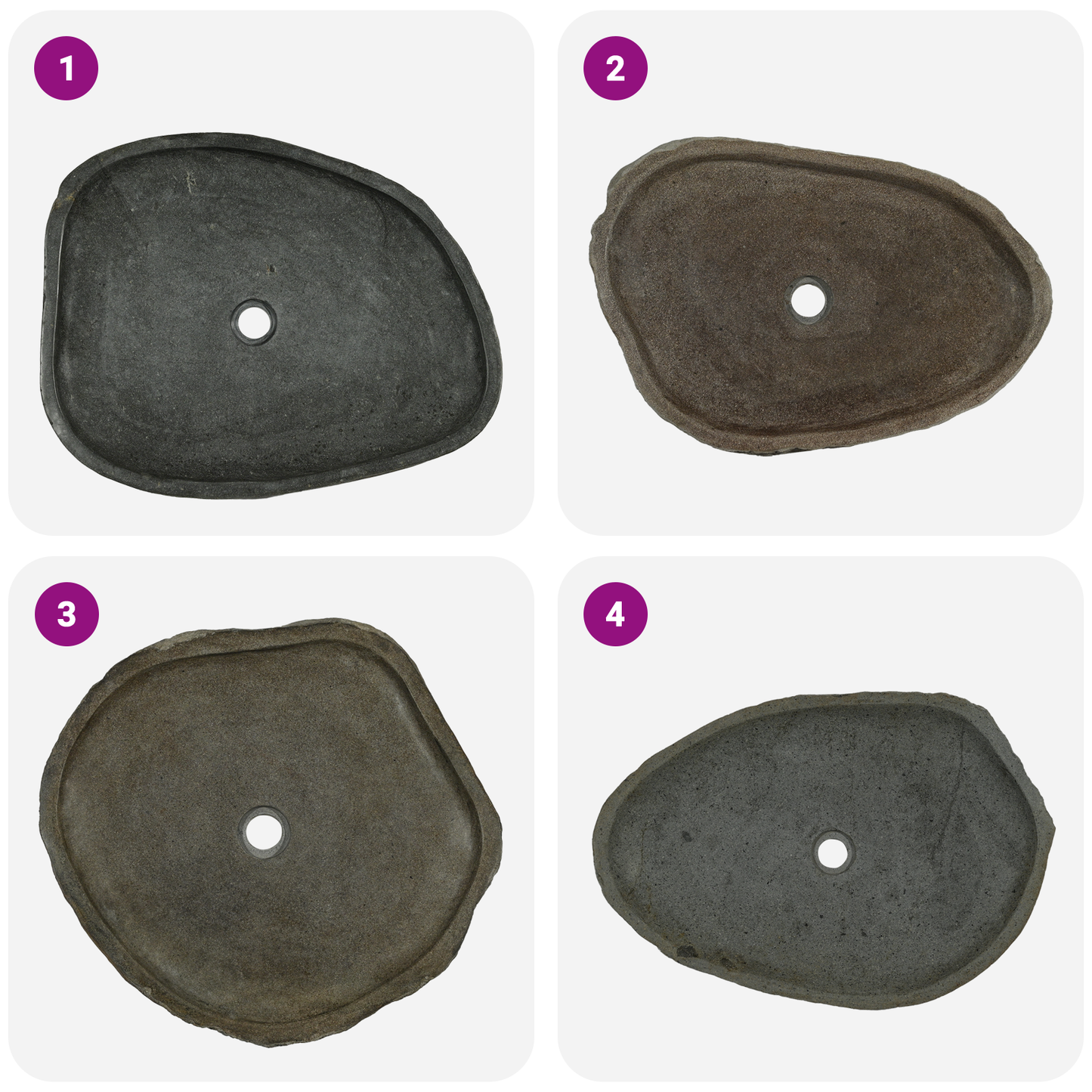 Wash Basin Grey 65 x 50 x 6 cm River Stone