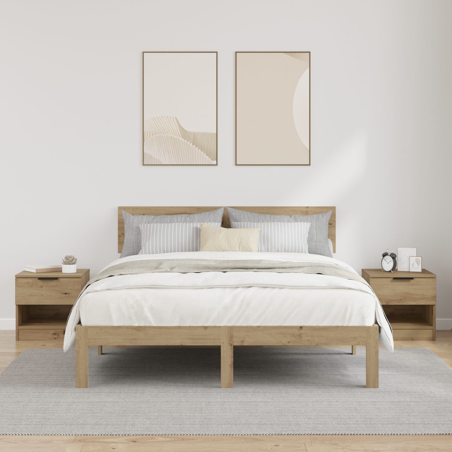 Bed Cabinet 2 pcs Artisan Oak 40 x 39 x 40cm Engineered Wood
