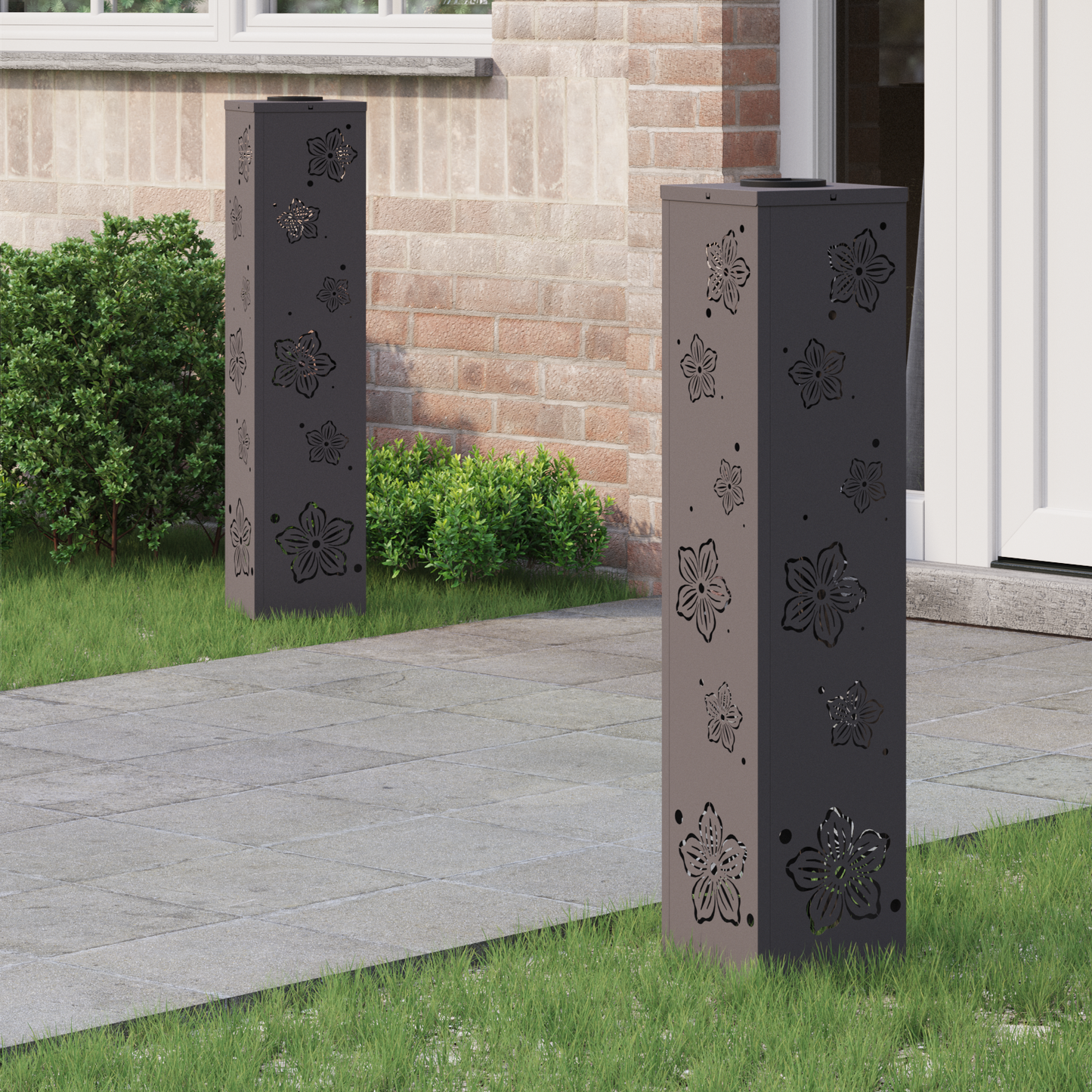 Solar LED Pathway Light 2 pcs Black Cold Rolled Steel