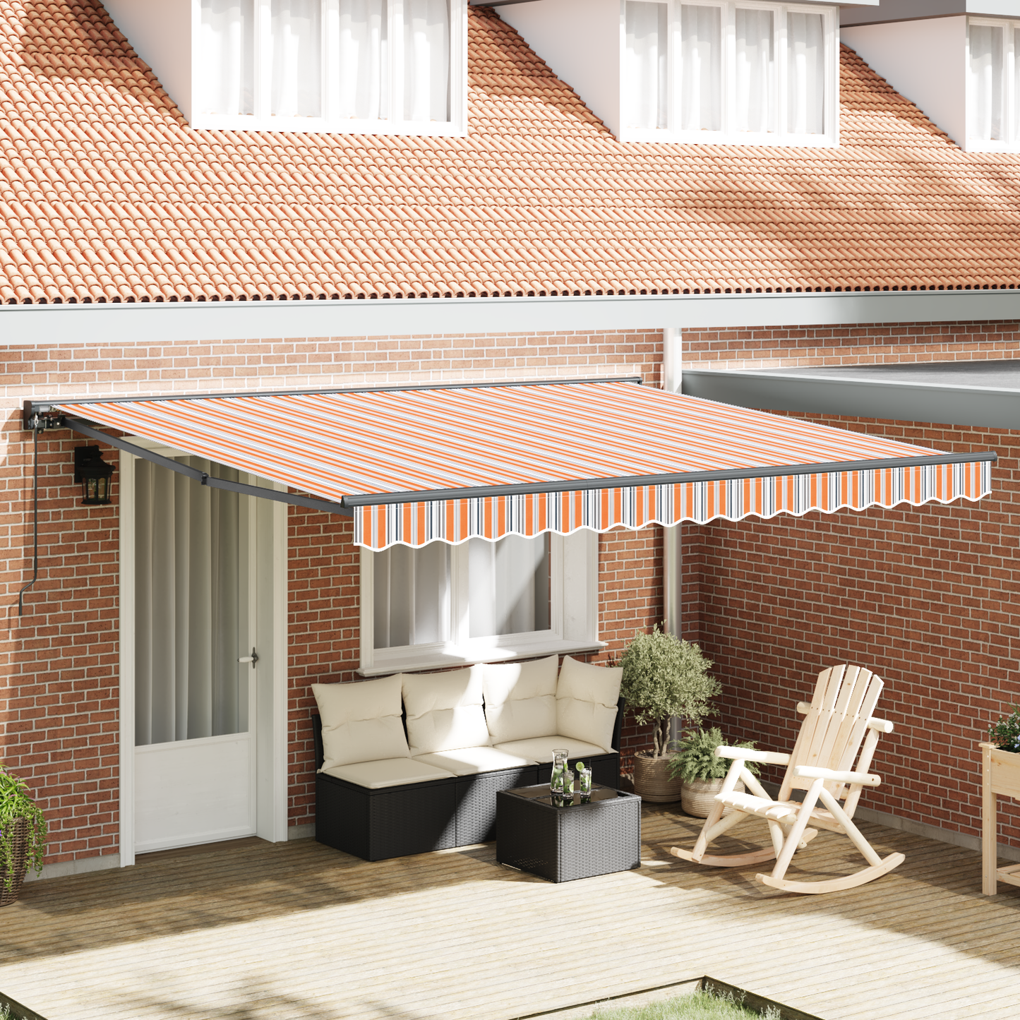 Awning Frame Blue and Orange 400 x 300 cm