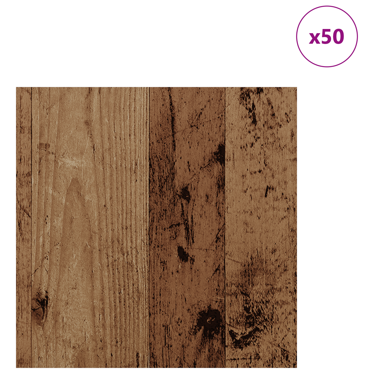 Decor Panels 50 pcs Old Wood 30 x 30 x 0.27 cm Engineered Wood