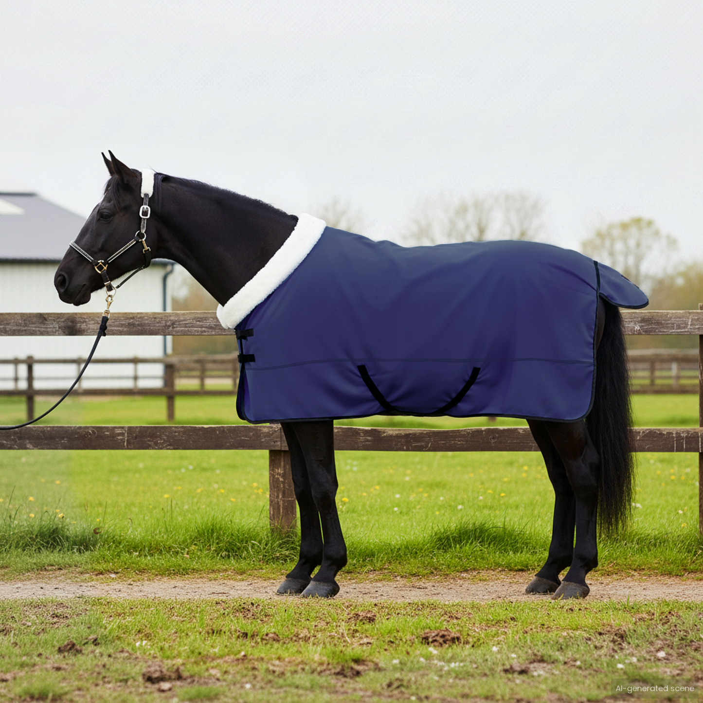 Horse Blanket Navy Blue 145 cm Polar fleece
