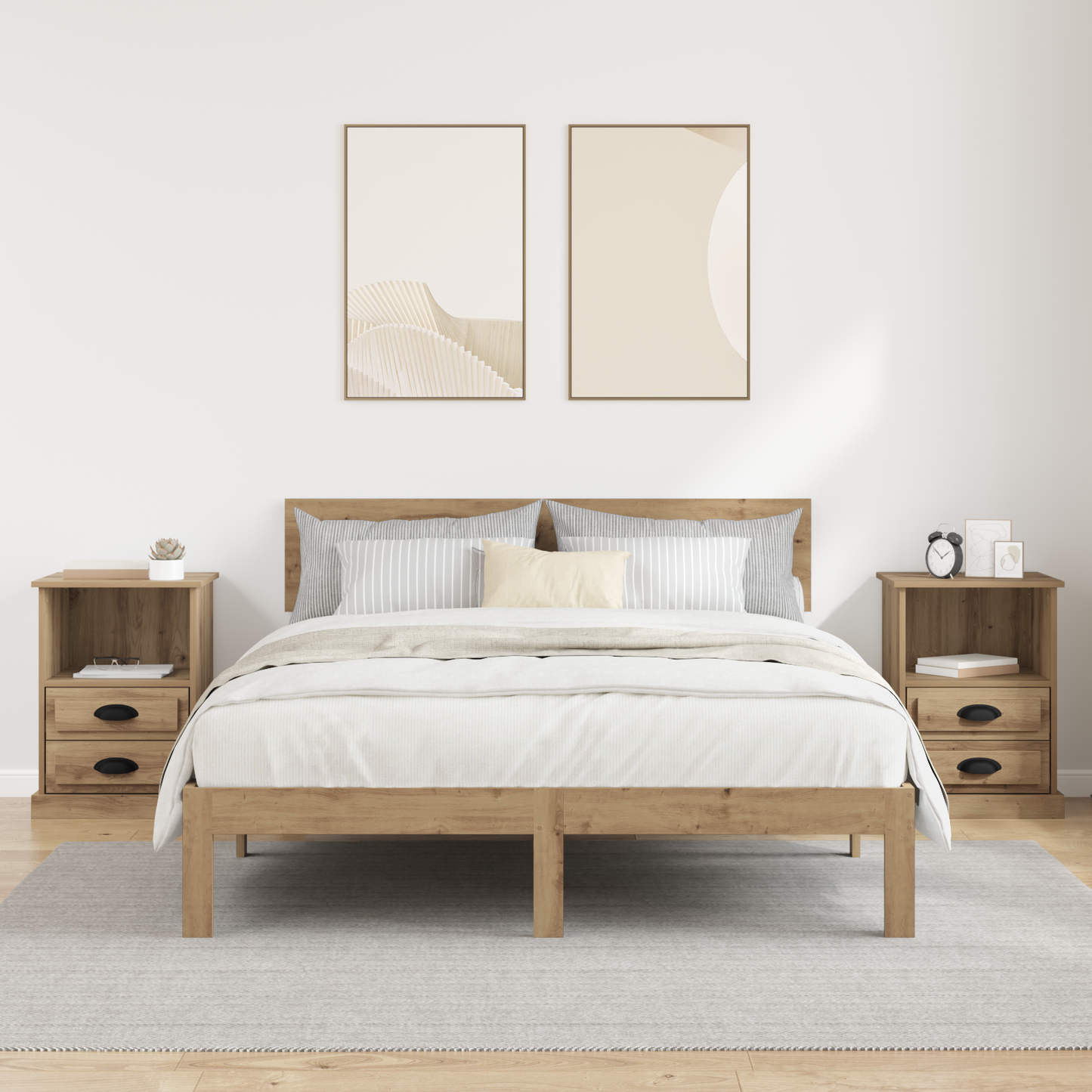 Bedside Cabinet with Drawer 2 pcs Artisan Oak 36 x 43 x 60 cm