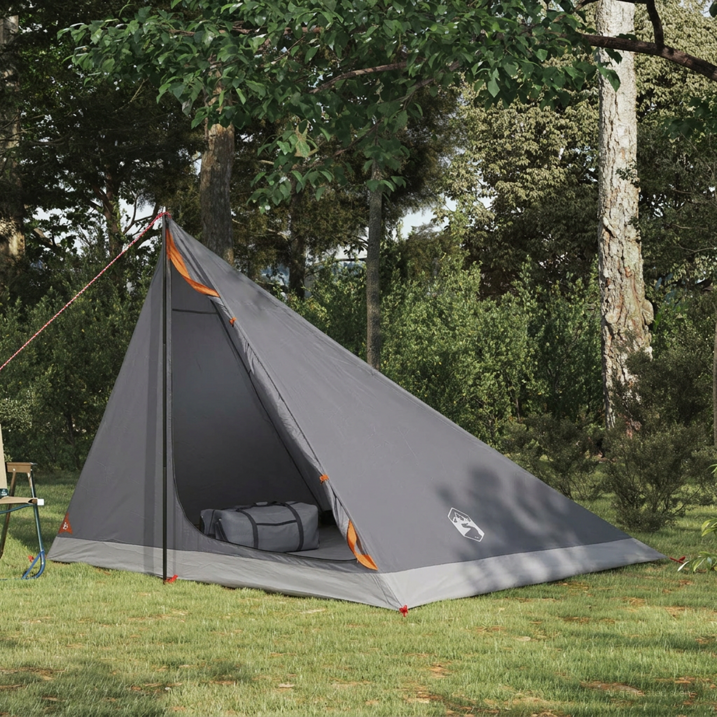 Backpacking Tent Grey and Orange 4-Person