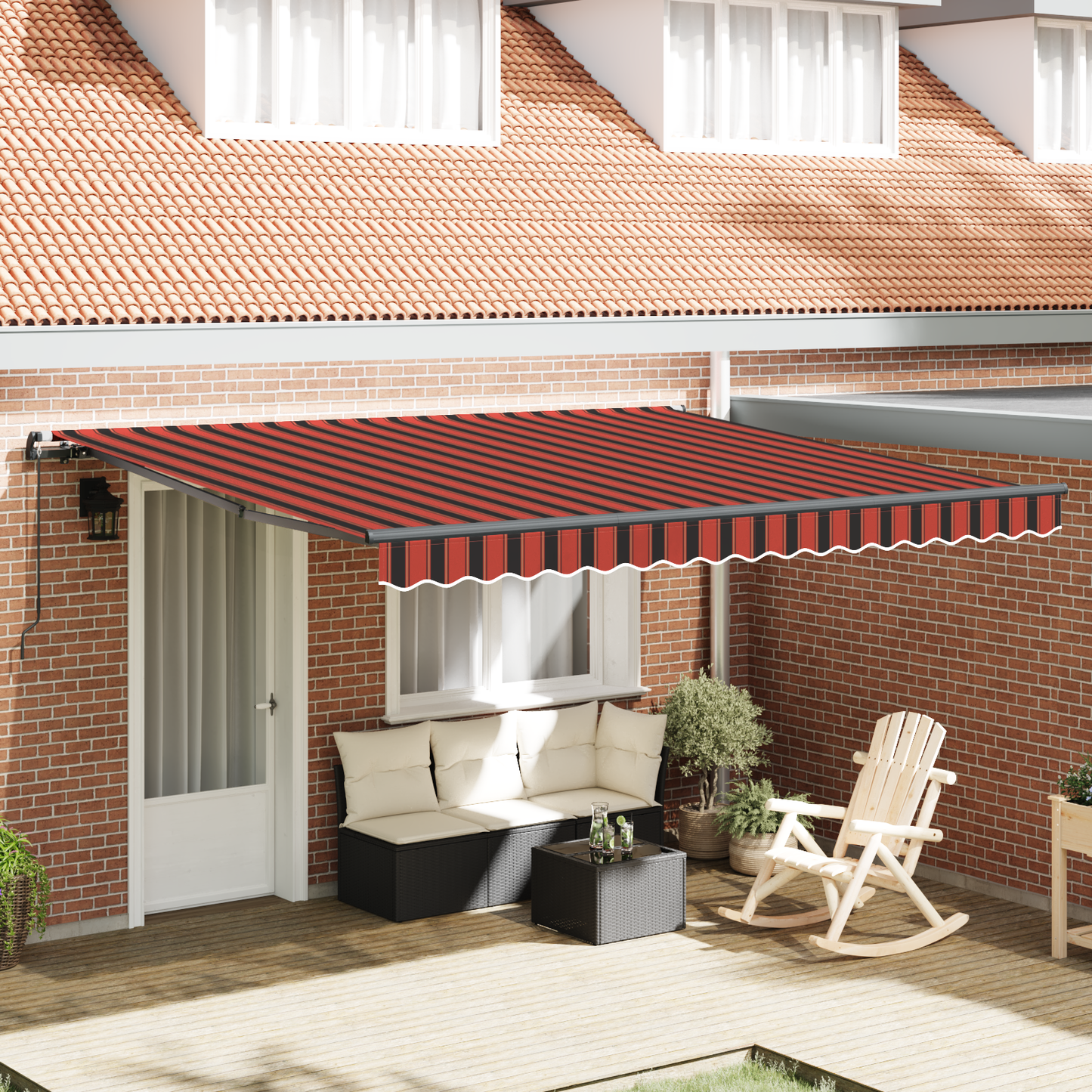 Retractable Awning Orange and brown 400 x 300 cm