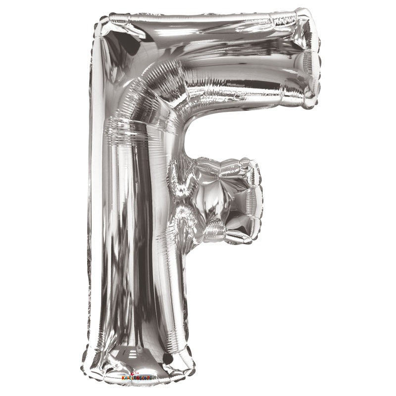 34" Silver Letter F Balloon