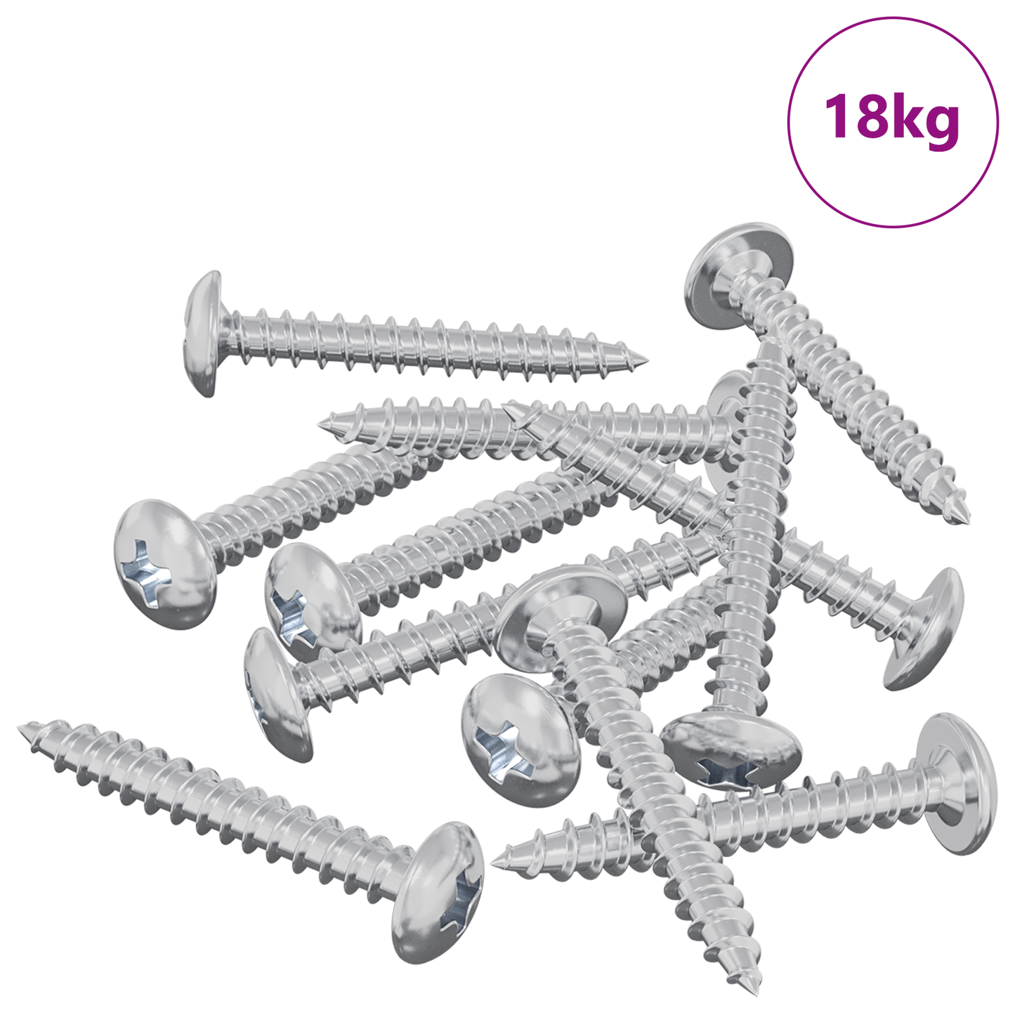 Wood Screws 8451 pcs Silver Steel