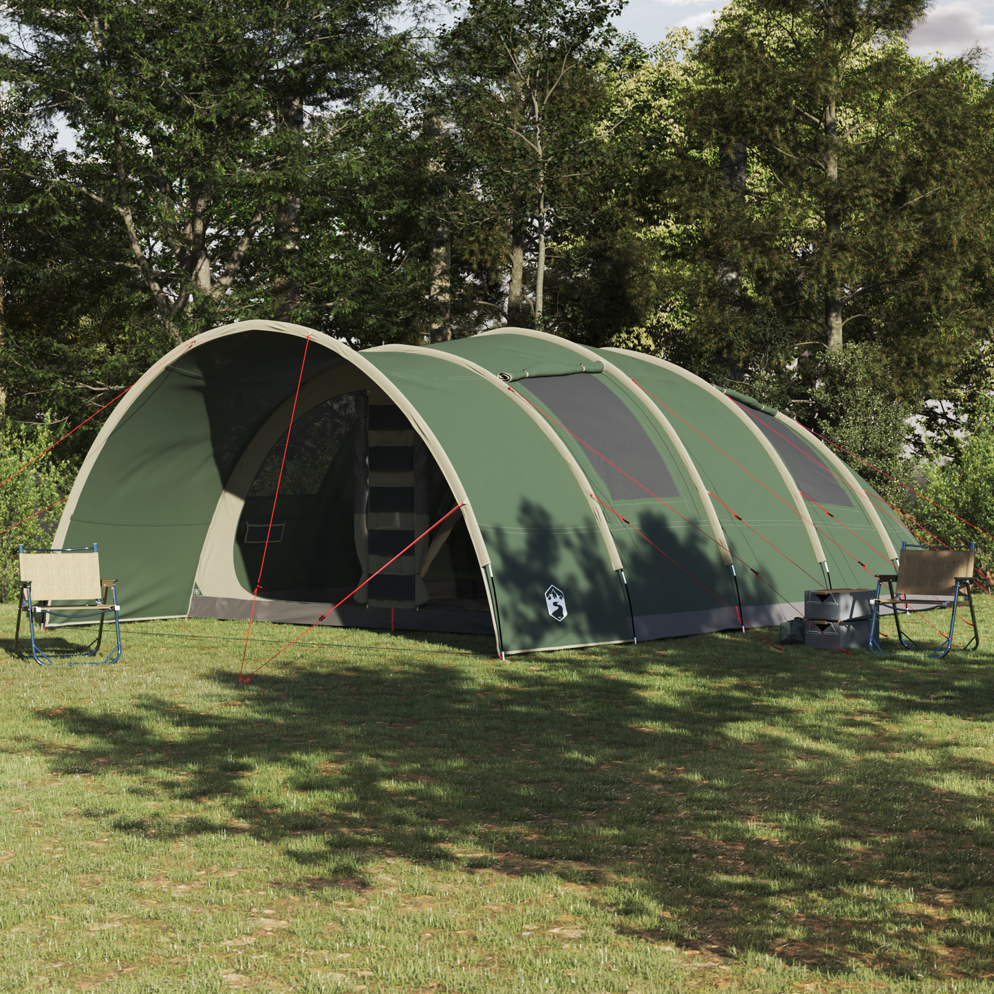 Tunnel Tent 8-Person with Roof Green 710 x 460 x 245 cm
