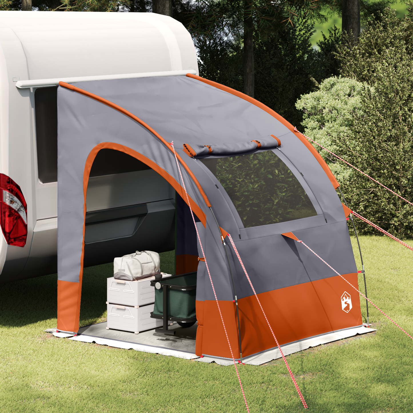 Tailgate Tent -Person 194 x 180 x 210 cm Grey and Orange