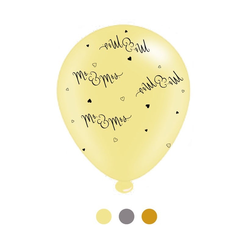 Mr &amp; Mrs Mixed Latex Balloons (8 pack)
